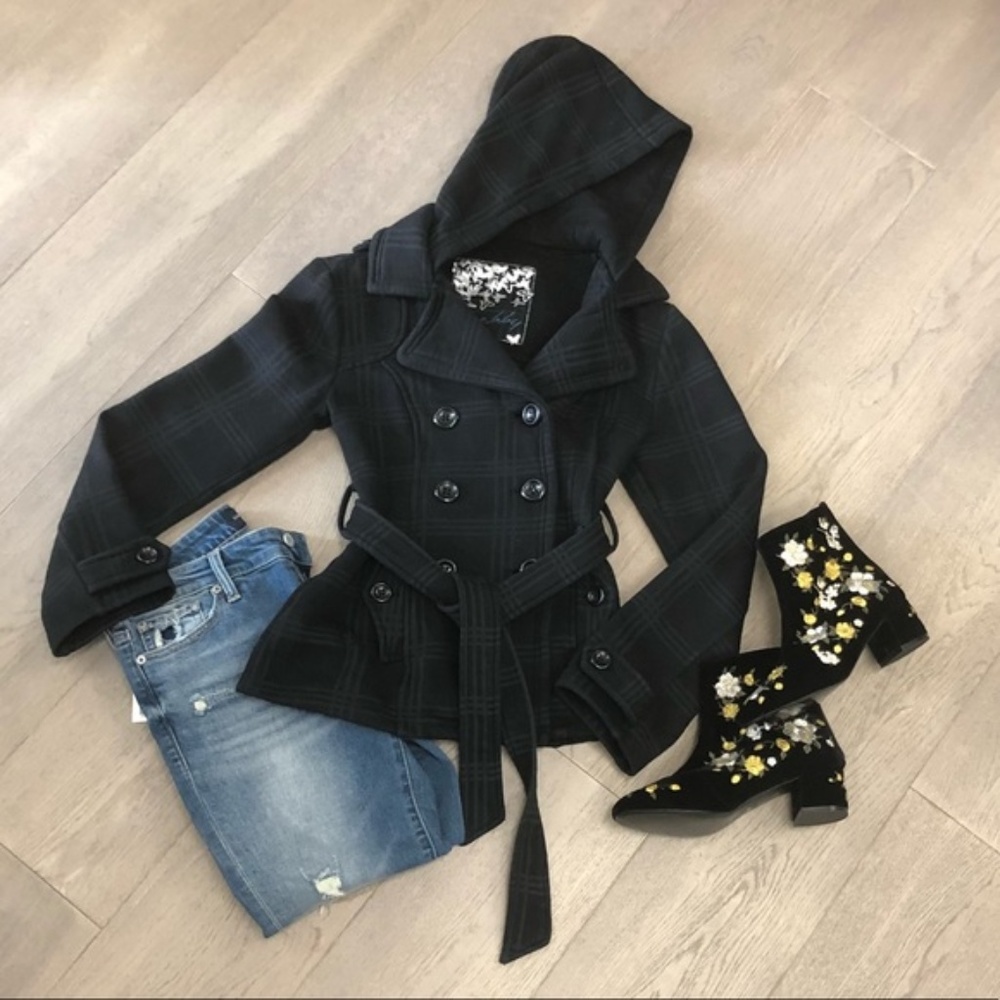 EUC Plaid Pea Coat